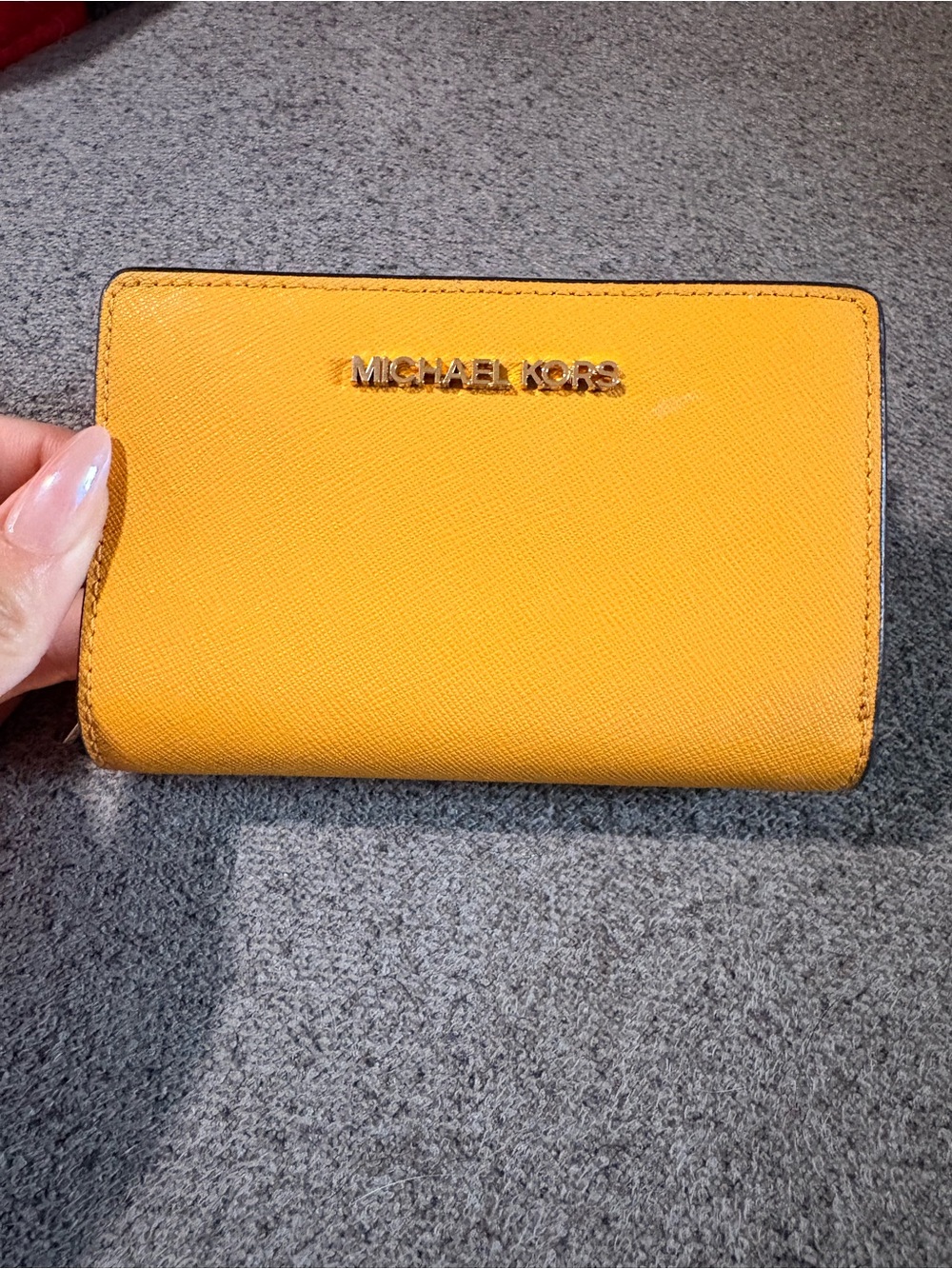 Michael Kors Marigold Saffiano Card Holder with Gold Logo